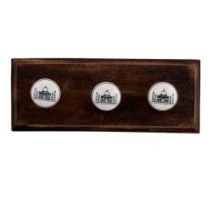 Tajmahal Flat Ceramic Wooden Hooks
