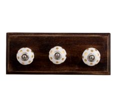 Golden Dot Ceramic Wooden Hooks