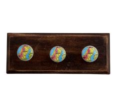 Sweden Map Ceramic Wooden Hooks