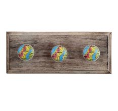 Sweden Map Ceramic Wooden Hooks