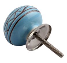 Brown Pattern Etched Ceramic Dresser Knob
