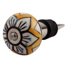 Mustard Flower Ceramic Wine Stopper