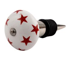Red Star Ceramic Wine Stopper