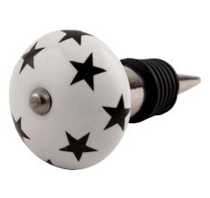 Black Star Ceramic Wine Stopper