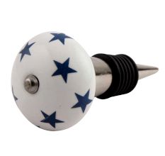 Slate Blue Star Ceramic Wine Stopper
