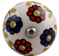 Blue Red Sunflower Ceramic Wine Stopper