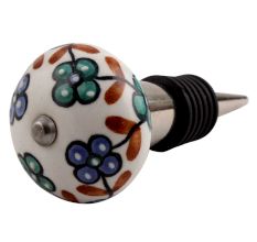Sea Green Slate Blue Tiny Ceramic Wine Stopper
