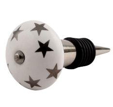 Silver Star Ceramic Wine Stopper