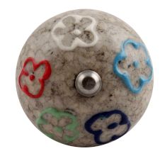 Multi Colored Floral Crackle Ceramic Wine Stopper