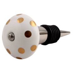 Golden Dot Ceramic Wine Stopper