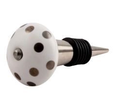 Silver Dot Ceramic Wine Stopper