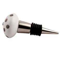 Silver Dot Ceramic Wine Stopper