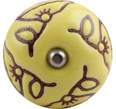 Calla Lily Brown Etched Ceramic Wine Stopper