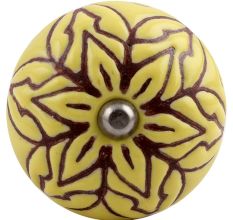 Brown Amarylis Floral Etched Ceramic Wine Stopper