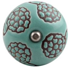 Brown Marigold Etched Ceramic Wine Stopper