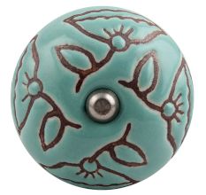 Calla Lily Brown Etched Ceramic Wine Stopper