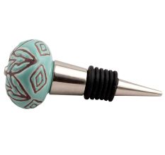Amarylis Floral Etched Ceramic Wine Stopper
