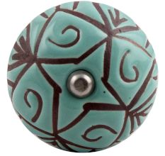 Sea Green Etched Ceramic Wine Stopper