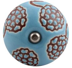 Turquoise Marigold Etched Ceramic Wine Stopper