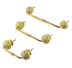 Brown Pattern Etched Ceramic Bridge Handle