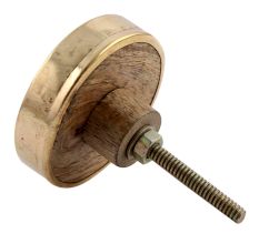 Round Red Orange Metal and Wooden Dresser Knobs