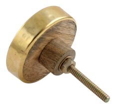 Silver Round Metal and Wooden Drawer Knobs Online