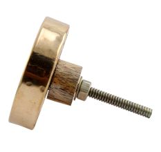 Golden Round Metal and Wooden Dresser Knobs