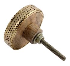 Cream Round Rose Bone and Metal Knob