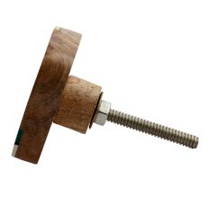 Square Wooden and Metal Cabinet Knob