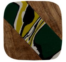Square Wooden and Metal Cabinet Knob