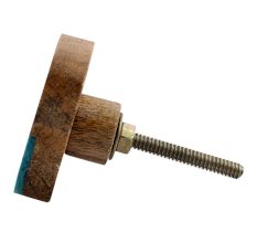 Square Striped Wooden Cabinet Knob