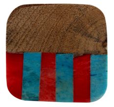 Square Striped Wooden Cabinet Knob