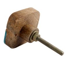 Square Striped Wooden Cabinet Knob