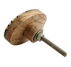 Green Oval Wooden Knob