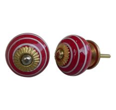 Dark Red White Knob