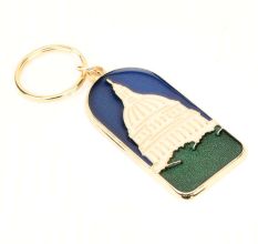 Brass Whitehouse Brass Key Ring With Blue Background