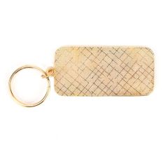 Silver Aardvark On Blue Brass Key Chain