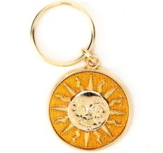 Yellow Golden Sun Key Chain Sun Key Ring