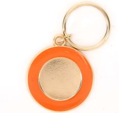Golden Circle Orange Border Brass Key Ring