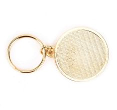 Golden Circle Orange Border Brass Key Ring