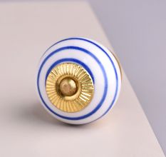 White Navy Blue Knob