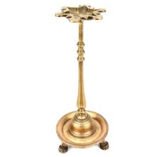 Old Vintage 6 Wick Indian Brass Oil Lamp Diya Stand
