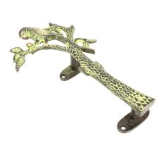 Bronze Green Parrot On Tree Door Handle