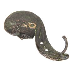 Black Bronze Lady Face Wall Hooks with Long Hair