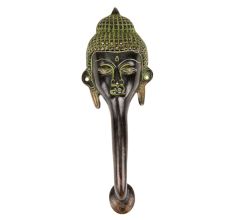 Buddha Face Door Handle In Brass