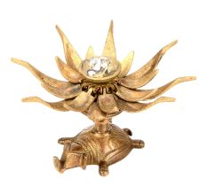 Bronze Lotus Incense Cone Or Candle Holder