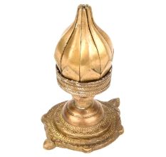 Golden Bronze Candle Holder In Lotus Shape