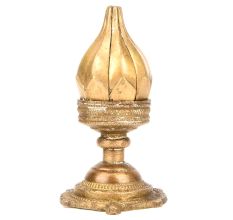Golden Bronze Candle Holder In Lotus Shape