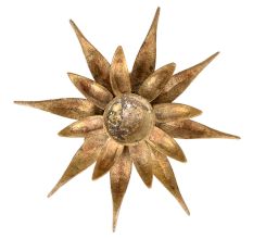 Golden Bronze Candle Holder In Lotus Shape