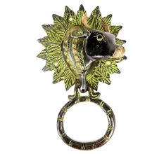 Solid Brass Cow Head Hunt Front Door Knocker/Towel Ring